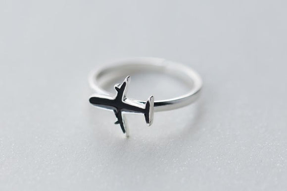 Silver Airplane Ring