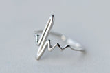 Silver Heartbeat Ring
