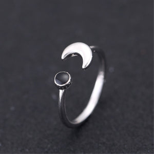 Siver Moon and Epoxy Ring