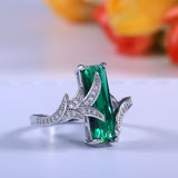Green Cubic Stoned Ring