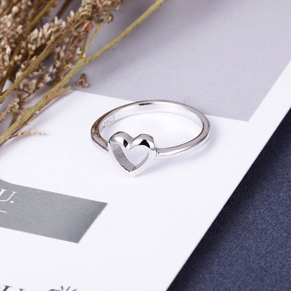 White Heart Ring