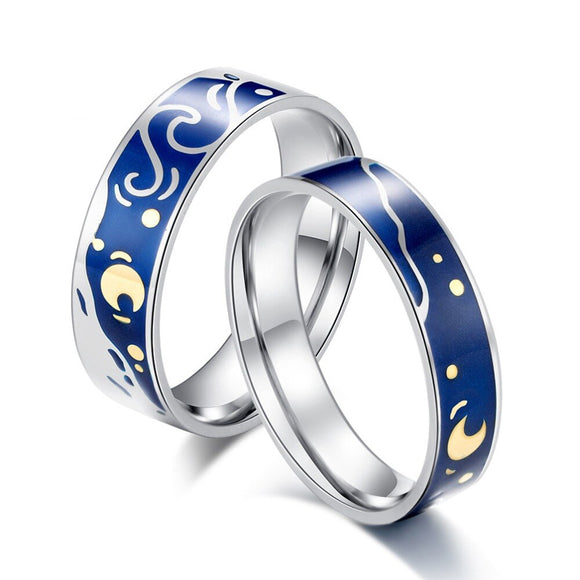 Starry Night Couple Ring