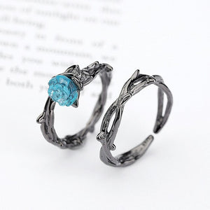 Rose and Thorns Couple Ring