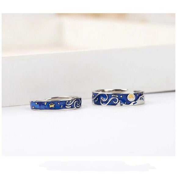 Starry Night Couple Ring