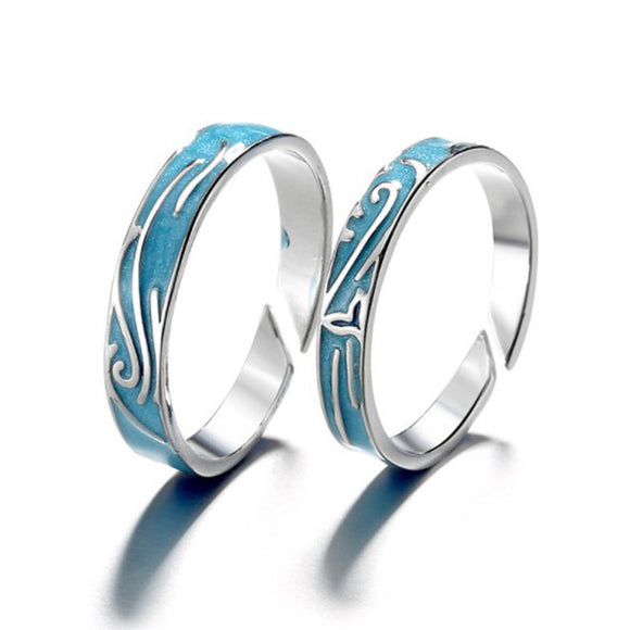 Fish Meet Sea Couple Ring