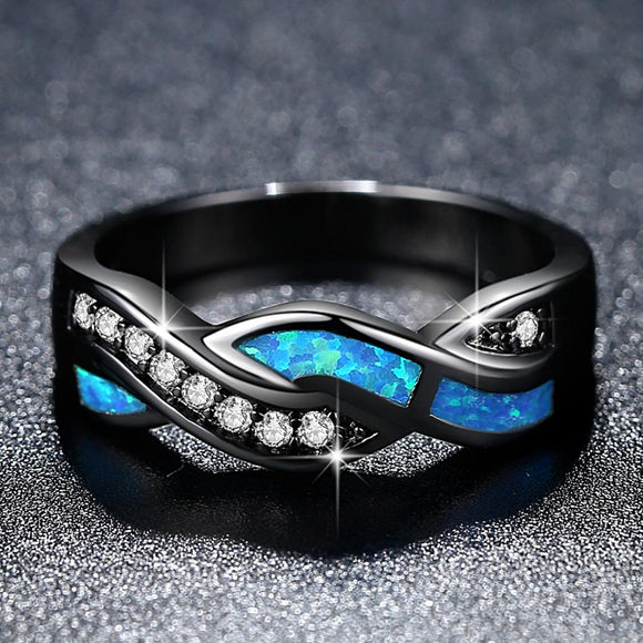 Blue Fire Opal Ring