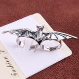 Silver Bat Double Ring
