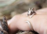 Retro Mouse Silver Ring