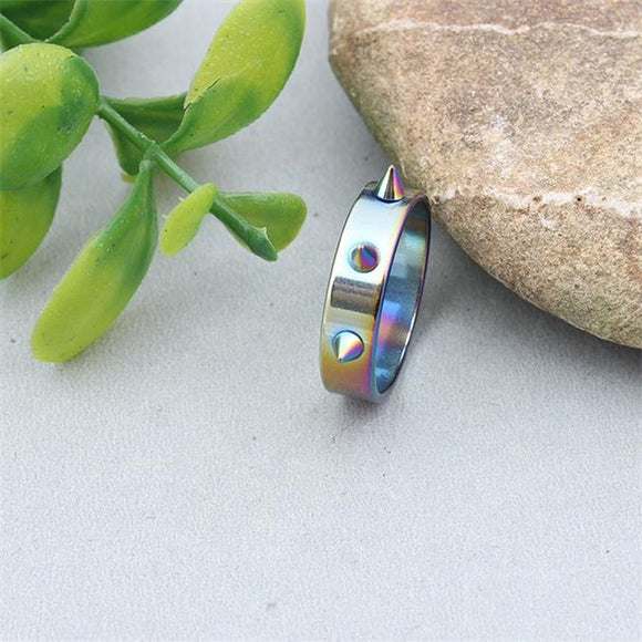 Silver Colorful Thorn Ring