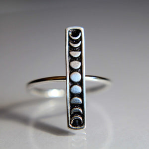 Silver Moon Phases Ring