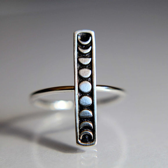 Silver Moon Phases Ring