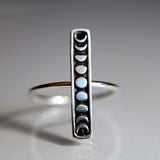Silver Moon Phases Ring