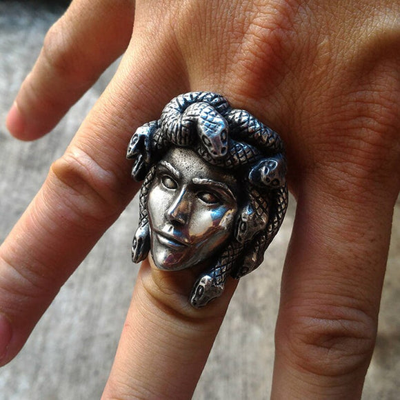 Silver Medusa Ring
