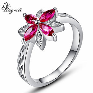 Red Floral Ring