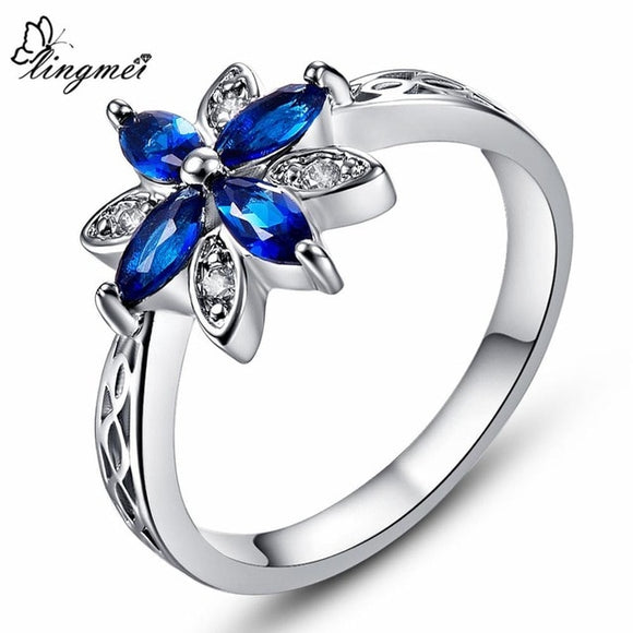 Blue Floral Ring