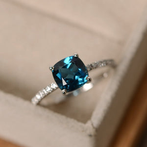 Sky Blue Diamond Ring