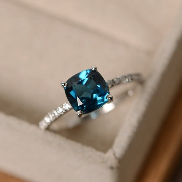 Sky Blue Diamond Ring