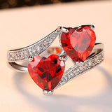 Double Heart Rainbow Ring w/ Variable Colours