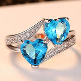 Double Heart Rainbow Ring w/ Variable Colours