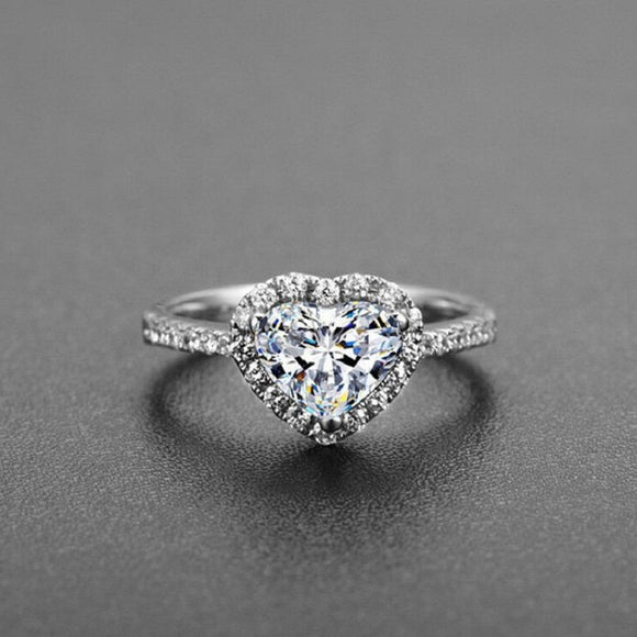 Crystal Heart Shaped Ring