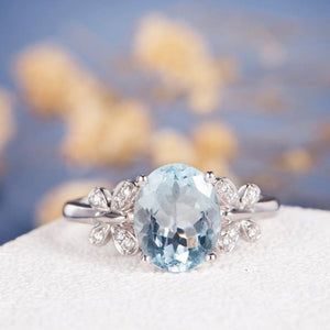 Crystal Blue Butterfly Ring