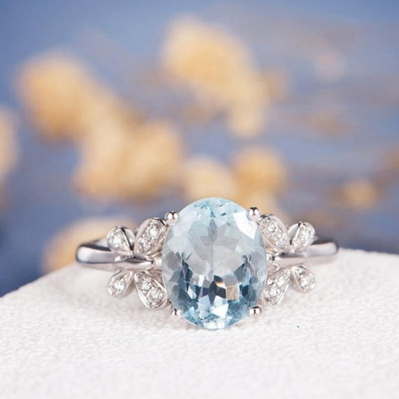 Crystal Blue Butterfly Ring